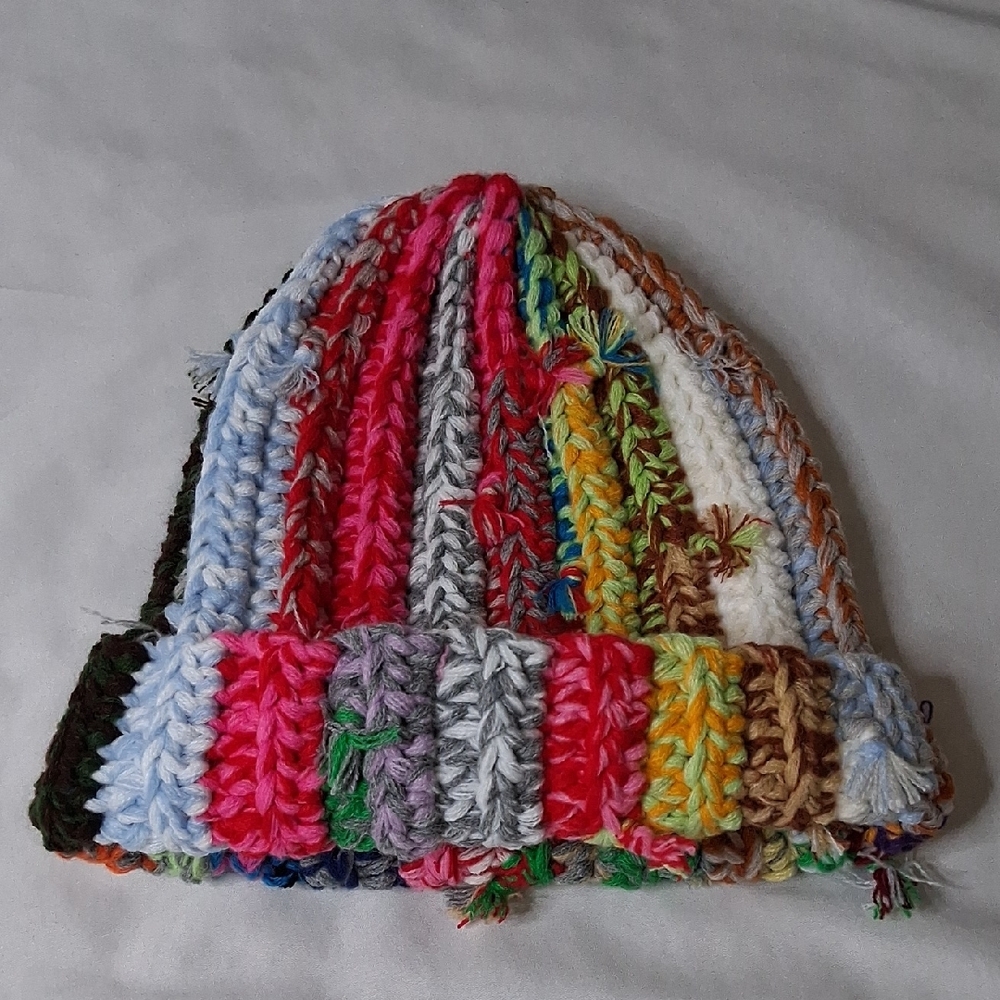 Multicolor Striped Crochet Beanie - Picture 2 of 3